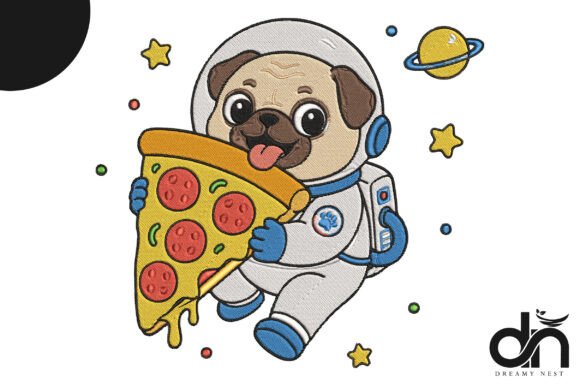 Astronaut Pug Pizza Embroidery Design Review