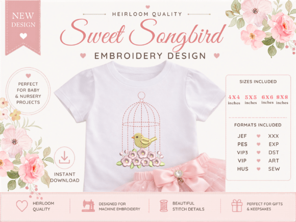 Birdcage Floral Embroidery Design Review
