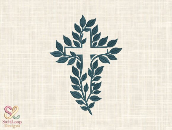 Boutique Review: Botanical Leafy Cross Embroidery Design