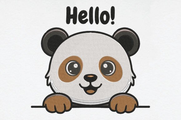 Cute Baby Panda Hello Embroidery Review
