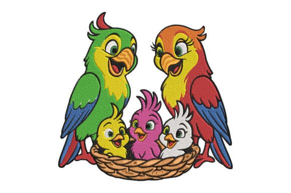 Parrot Family Embroidery Design Review