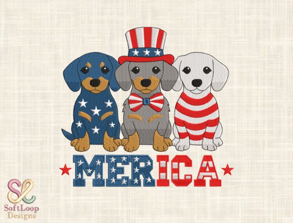 USA 4th of July Machine Embroidery File